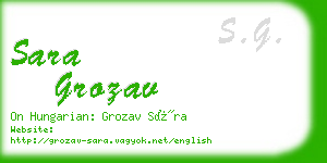 sara grozav business card